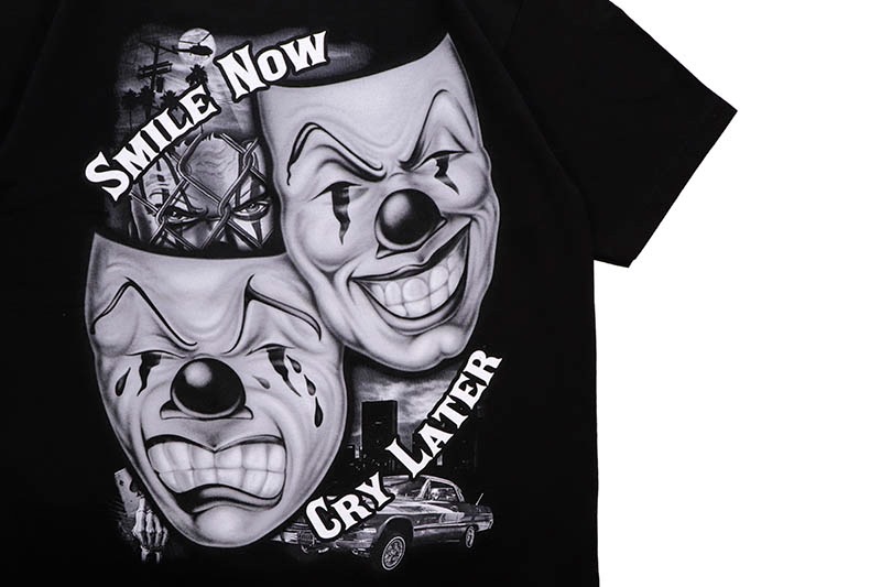 STREET WEAR SUPPLY SMILE NOW CRY LATER T-SHIRT (BLACK