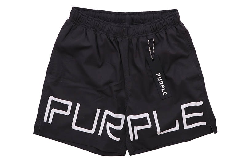 PURPLE BRAND OUTLINE SWIM SHORTS (P504-PBWO:BLACK)