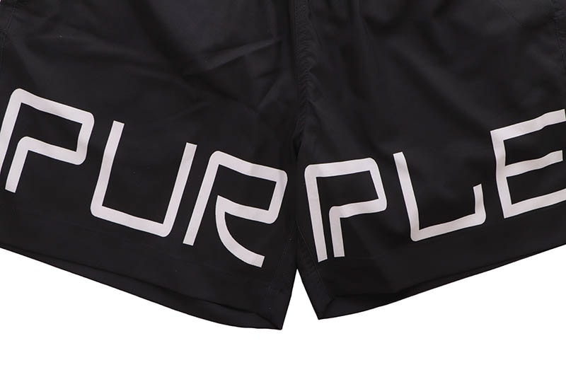 PURPLE BRAND OUTLINE SWIM SHORTS (P504-PBWO:BLACK)