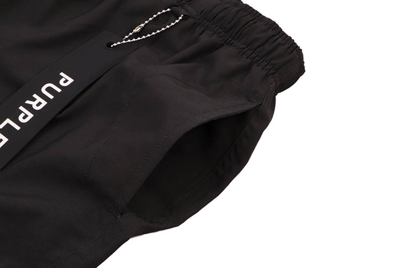 PURPLE BRAND OUTLINE SWIM SHORTS (P504-PBWO:BLACK)