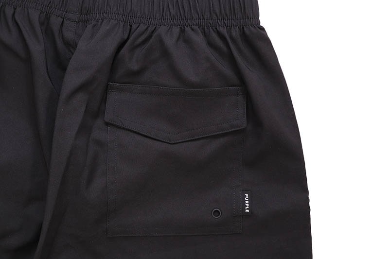 PURPLE BRAND OUTLINE SWIM SHORTS (P504-PBWO:BLACK)