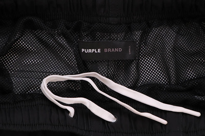 PURPLE BRAND OUTLINE SWIM SHORTS (P504-PBWO:BLACK)