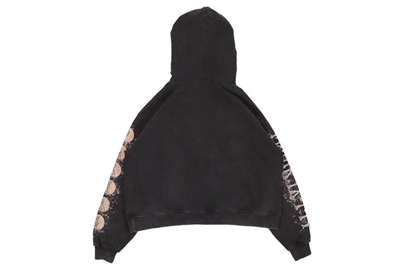 FLOOR 914 GOLD SKULL HOODIE (BLACK WASH)