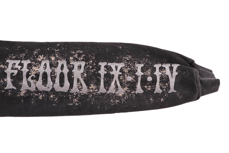 FLOOR 914 GOLD SKULL HOODIE (BLACK WASH)