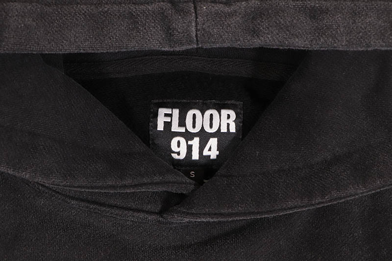 FLOOR 914 GOLD SKULL HOODIE (BLACK WASH)