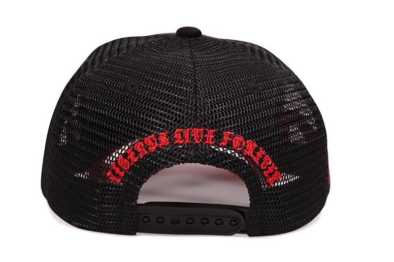 HUDSON OUTERWEAR DIAMOND 777 SUEDE TRUCKER HAT (CD0352:BLACK/RED