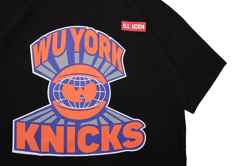 MITCHELL & NESS NEW YORK KNICKS X WU-TANG BLACK WU YORK T-SHIRT SS22355