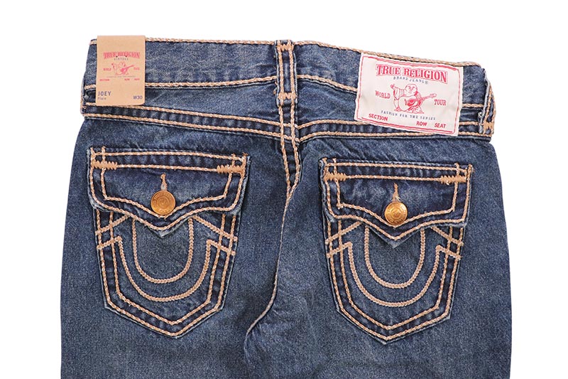 TRUE RELIGION JOEY ROPE STITCH FLARE JEAN (108877:KEW GARDENS DARK WASH)
