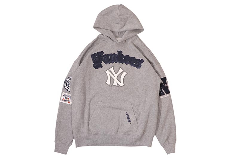 PRO STANDARD NEW YORK YANKEES BEST OF DROP SHOULDER PO HOODIE (LNY5315280-DHG:DARK HEATHER GRAY)