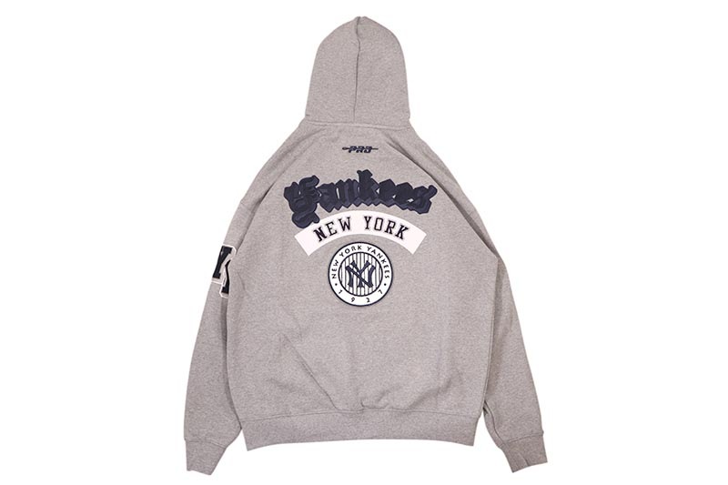 PRO STANDARD NEW YORK YANKEES BEST OF DROP SHOULDER PO HOODIE (LNY5315280-DHG:DARK HEATHER GRAY)