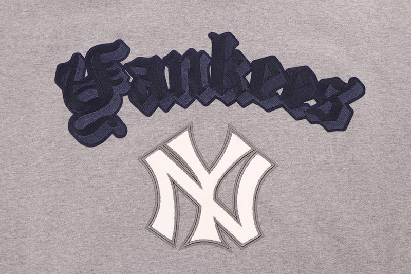 PRO STANDARD NEW YORK YANKEES BEST OF DROP SHOULDER PO HOODIE (LNY5315280-DHG:DARK HEATHER GRAY)