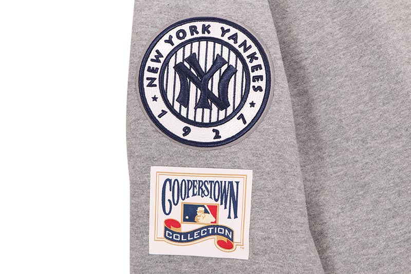 PRO STANDARD NEW YORK YANKEES BEST OF DROP SHOULDER PO HOODIE (LNY5315280-DHG:DARK HEATHER GRAY)