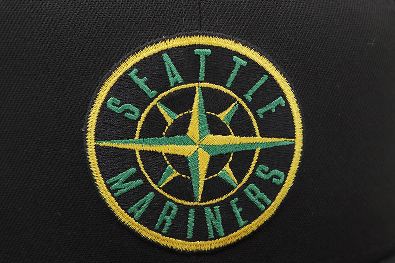 NEW ERA SEATTLE MARINERS 59FIFTY FITTED CAP (40TH ANNIVERSARY CUSTOM SIDE PATCH/GREEN UNDER VISOR/BLACK) 70791921