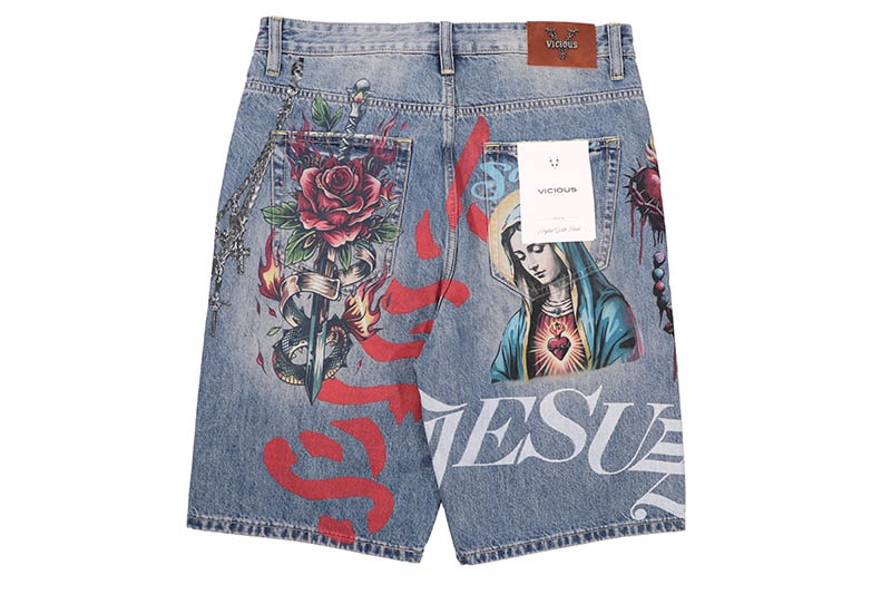 VICIOUS GOODNESS DENIM SHORTS (VC1206:INDIGO BLUE)