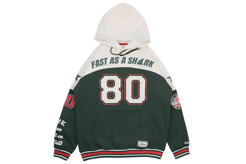 STALL AND DEAN FAST AS A SHARK HOODIE (SND1325:DARK GREEN)