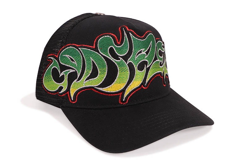 GODSPEED GS NEO TRUCKER HAT (BLACK/YELLOW/RED)