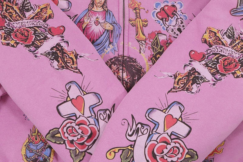 RIGHTEOUS RISEN KING CROPPED ZIP-UP HOODIE (PURPLE)