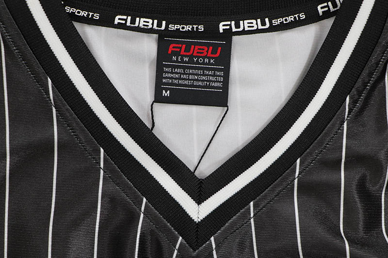 FUBU PATCH V NECK T-SHIRTS (FAM-61717:BLACK)