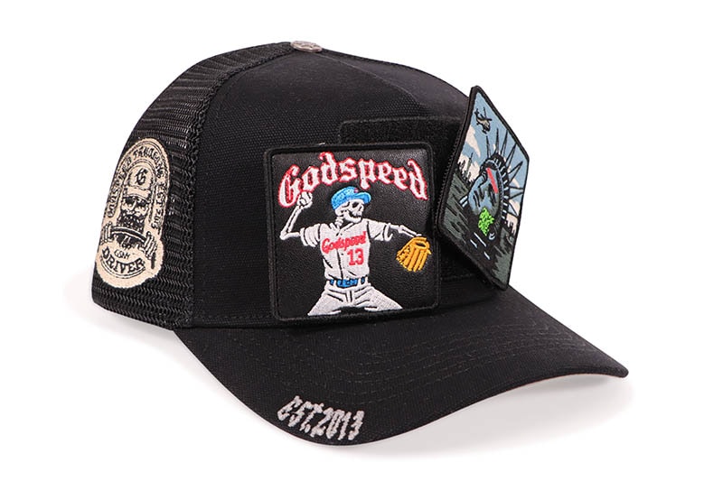GODSPEED MOOD TRUCKER HAT II (BLACK INTERCHANGEABLE PATCHES)