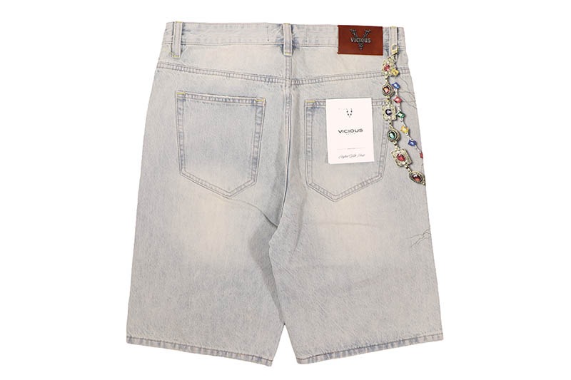 VICIOUS GRAPHIC DENIM SHORTS (VC1210:LIGHT TINT)