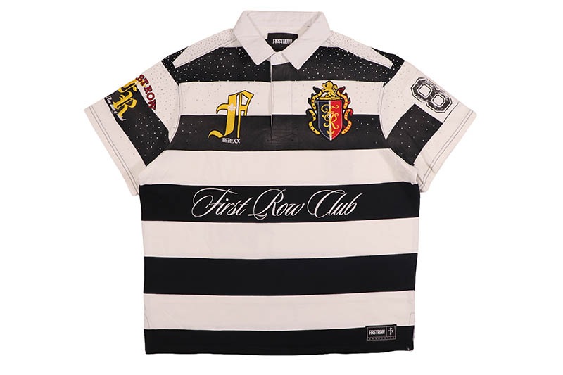 FIRST ROW CLASSIC MONO CLUB POLO SHIRT (FRO1001:BLACK)