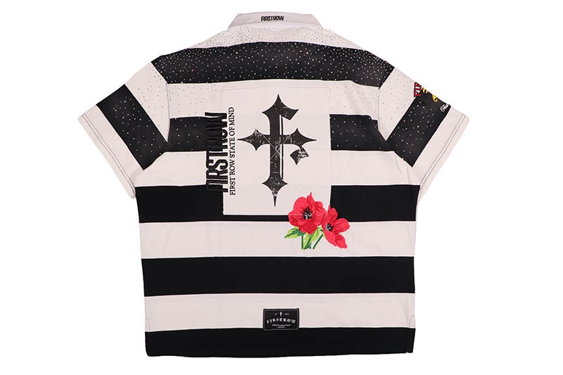 FIRST ROW CLASSIC MONO CLUB POLO SHIRT (FRO1001:BLACK)