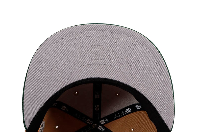 NEW ERA NEW YORK METS 59FIFTY FITTED CAP (50TH ANNIVERSARY SIDE PATCH/GREY UNDER VISOR/KHAKI C.GREEN)