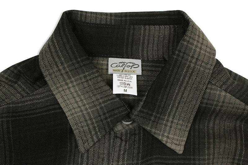 CALTOP PLAID FLANNEL LONG SLEEVE SHIRT (#2000:BLACK/CHARCOAL)