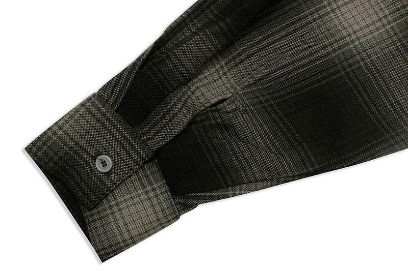 CALTOP PLAID FLANNEL LONG SLEEVE SHIRT (#2000:BLACK/CHARCOAL)