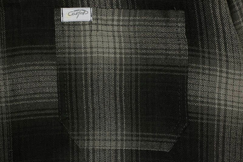 CALTOP PLAID FLANNEL LONG SLEEVE SHIRT (#2000:BLACK/CHARCOAL)