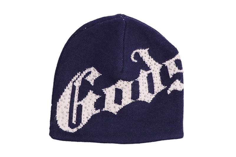 GODSPEED OG LOGO STUDDED BEANIE (NAVY/WHITE)