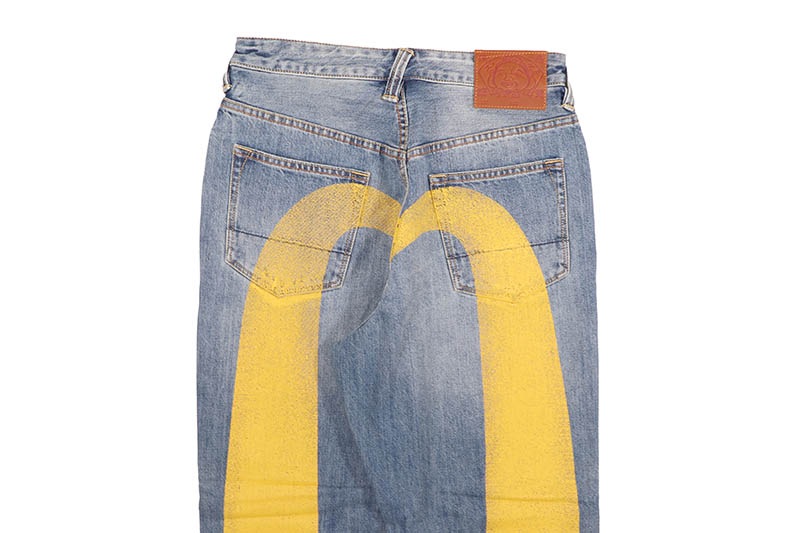 EVISU YELLOW DAICOCK PRINT RELAX FIT JEANS #2030 (DK6S-JP102