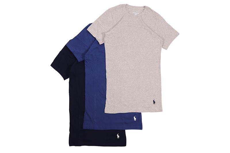 POLO RALPH LAUREN SLIM FIT COTTON CREWS 3PCS (NSCNP3-U2O:ANDOVER HEATHER/BALI BLUE/CRUISE NAVY)