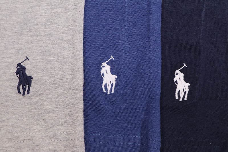 POLO RALPH LAUREN SLIM FIT COTTON CREWS 3PCS (NSCNP3-U2O:ANDOVER HEATHER/BALI BLUE/CRUISE NAVY)