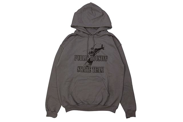 PUBLIC HOUSING SKATE TEAM HELICOPTER HOODIE (CHARCOAL GREY)