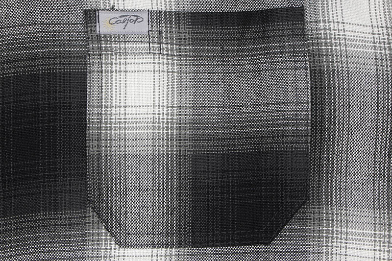 CALTOP PLAID FLANNEL LONG SLEEVE SHIRT (#2000:BLACK/IVORY)