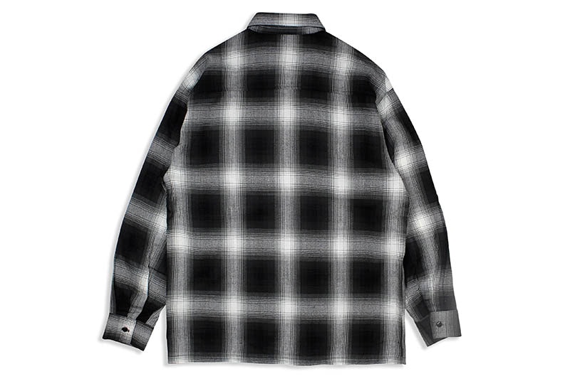 CALTOP PLAID FLANNEL LONG SLEEVE SHIRT (#2000:BLACK/IVORY)