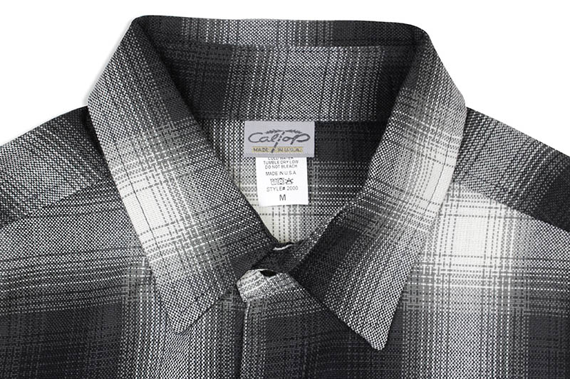 CALTOP PLAID FLANNEL LONG SLEEVE SHIRT (#2000:BLACK/IVORY)