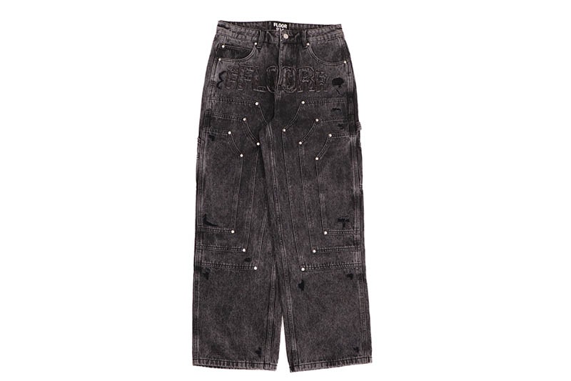 FLOOR 914 TRIPLE KNEE DENIM (BLACK WASH)