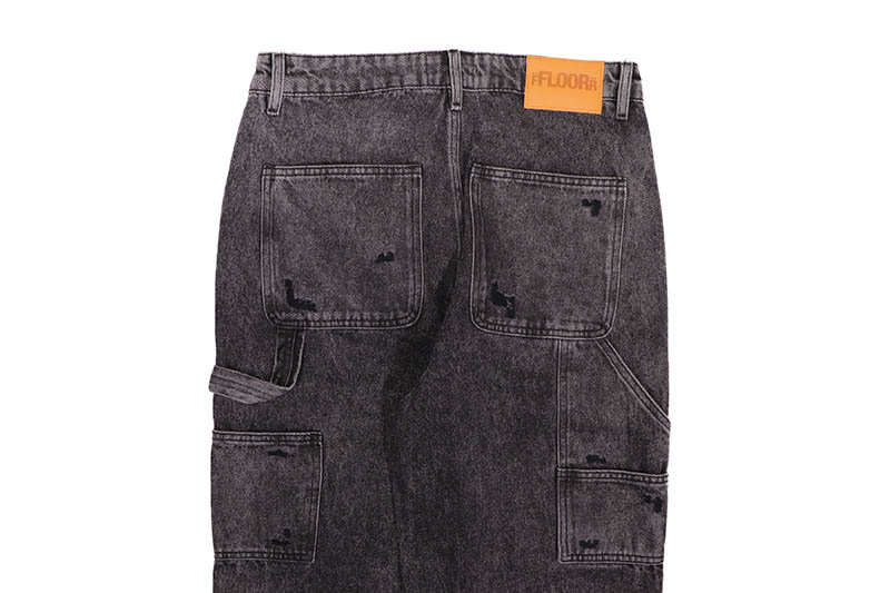 FLOOR 914 TRIPLE KNEE DENIM (BLACK WASH)