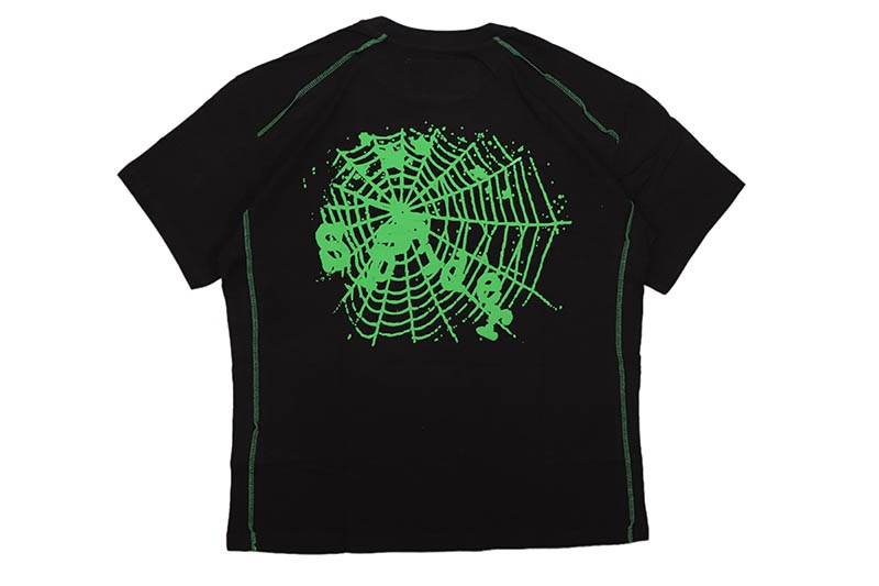 SP5DER BLACK CONTRAST STITCH SLUB T-SHIRTS | Brand,S-Z,SP5DER