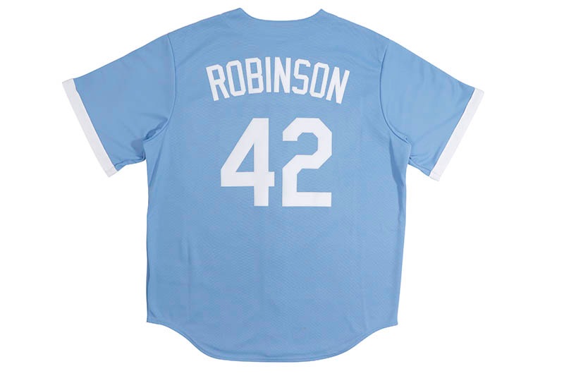 NIKE MLB BROOKLYN DODGERS COOPERSTOWN BASEBALL JERSEY  (C267-CBKB-QBK-UCT:JACKIE ROBINSON/#42/SKY BLUE)-GROW AROUND