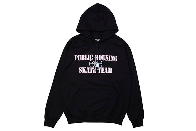 PUBLIC HOUSING SKATE TEAM LOGO HOODIE (BLACK)