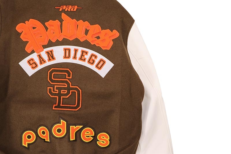 PRO STANDARD SAN DIEGO PADRES BEST OF RIB WOOL VARSITY JACKET