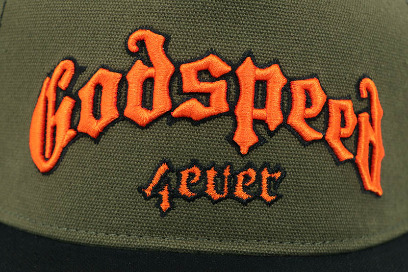 GODSPEED NEW YORK GS FOREVER TRUCKER HAT (OLIVE/ORANGE) | Brand