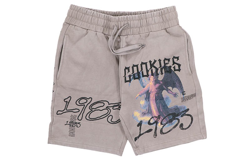 COOKIES HEAVEN OR HELL SINNERS FLEECE SHORTS (GREY) CM262BKS01