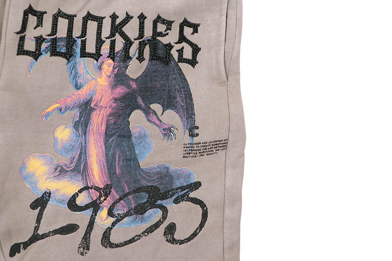 COOKIES HEAVEN OR HELL SINNERS FLEECE SHORTS (GREY) CM262BKS01