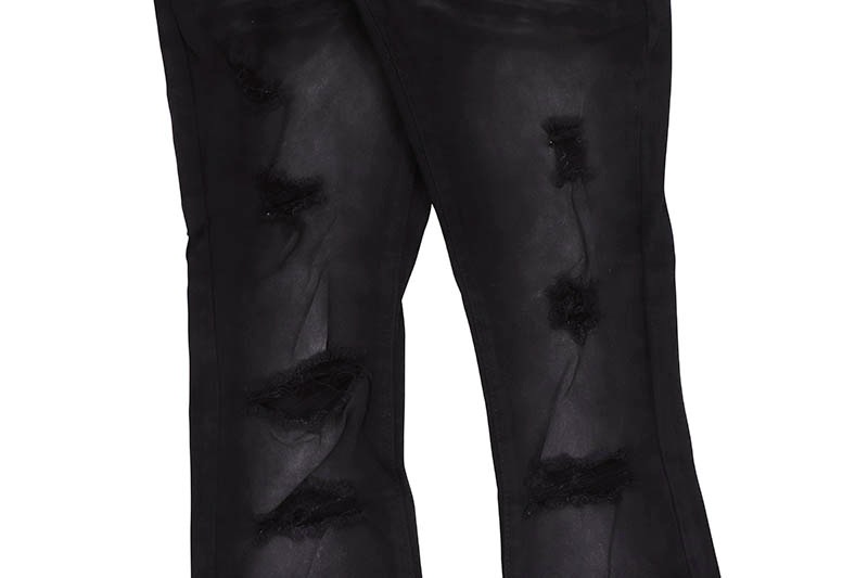 BLACK STACKED JEANS W/ SUPER STRETCH