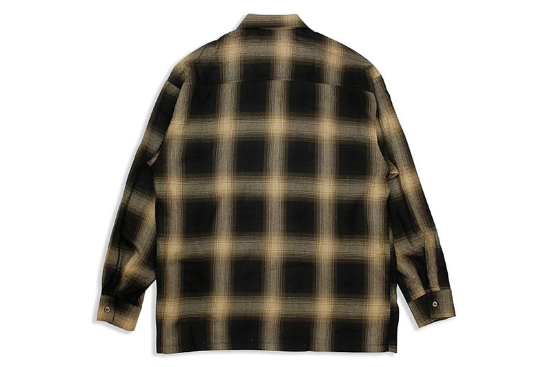 CALTOP PLAID FLANNEL LONG SLEEVE SHIRT (#2000:BROWN/KHAKI)