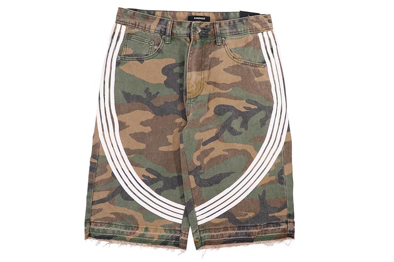 KINDRED CANVAS STRIPED SHORTS (KD2112S:GREEN CAMO)